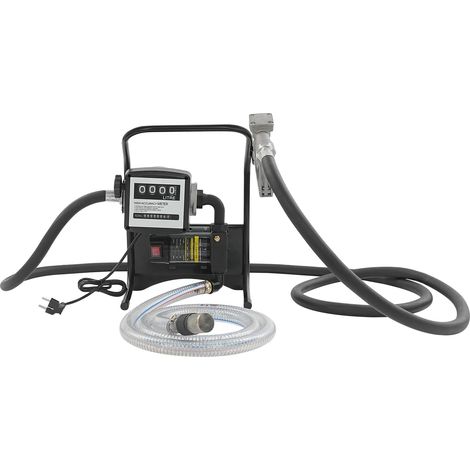 HAUTOUR Pompe Diesel Automatique 220 V, 45 l/min Pompes à Carburant Auto-Aspirant avec Débitmètre, Electrique Stations de Ravitaillement Mobiles, Pistolet à Huile, Automatique Pompe de Transfert de Ga (1/5)