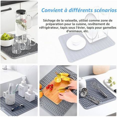 Tapis De Séchage Vaisselle - Silicone Alimentaire - Résistant À La Chaleur Jusqu'à 220 °C - Pour Cuisine Et Lave-Vaisselle - 30 X 40 Cm (1/5)