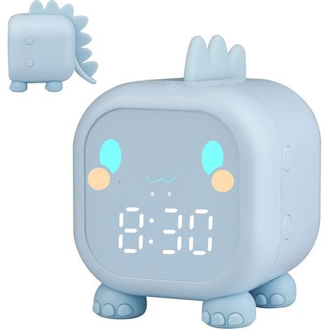 Réveil Enfant Fille Garcons Dinosaure Lumineux Reveil Enfant Numerique Lampe Réveil Veilleuse Jour Nuit Enfant Réveil de la Maternelle Volume Réglable avec Snooze Compte à rebours-rose (1/5)