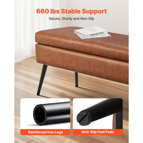 Banc Coffre en Cuir PU de 101 - 6 cm Bout de Lit avec Rangement (1/5)
