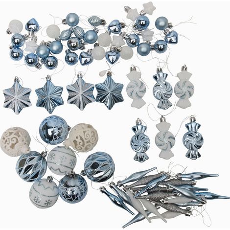 Décoration de sapin 73 pcs bleu