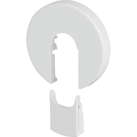 Kit rosette radiateurs ouvrant, collier cache-tuyau pour radiateurs, calorifères diamètre extérieur Ø45 mm, trou (intérieur) tuyau Ø16 mm, rosette à tiroir en PVC blanc – Lot de 2 (1/5)
