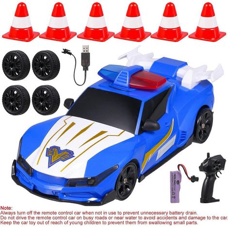 Ferngesteuertes Polizeiauto, 4WD-Driftwagen mit Lichtern, ideales Geburtstagsgeschenk für Kinder (Jungen und Mädchen)
