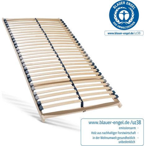 Lattenrost 90x200, Ergonomischer 7 Zonen , 28 Latten, Selbstmontage, Traglast ca. 150Kg, Flexible Anti-Slip