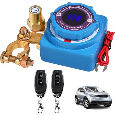 Coupe Circuit Batterie 12V avec Télécommande Coupe-circuit sans fil pour voiture télécommandé Disjoncteur de batterie télécommandé sans fil protection de 12V pour voiture, VR, VTT, camion (1/5)