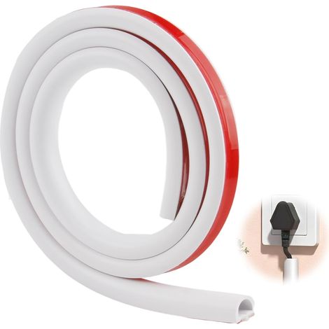 Goulotte Passe Cable, 1m Goulotte Cache-Cable PVC 15×10 Mm, Auto-Adhésif, Coupe sur Mesure Goulotte Passe Cable Mural, Cache Cable TV Mural pour Protège Vos Fils TV, Bureau,Blanc (1/5)
