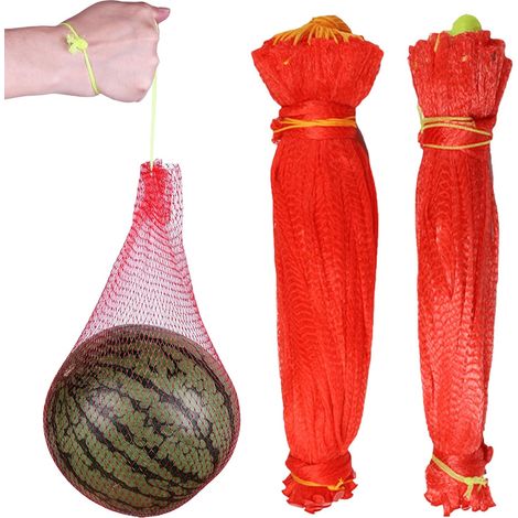 100 Pcs Melon Hammocks for Trellis, 18 Inch Watermelon Support Bags with Drawstring, Sturdy Melon Nets Reusable for Trellis, Vertical Garden Crop, Honeydew (1/5)