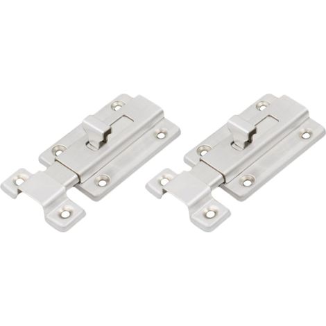 Lot de 2 Verrous à Loquet Coulissant en Acier Inoxydable 3 Pouces, Serrure de Porte à Barillet Bidirectionnelle, pour Portes en Bois, Fenêtres et Portails, Loquet de Sécurité (1/5)