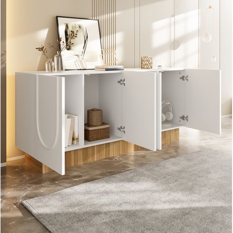 mobile credenza 160x38x75 con 4 ante bianco legno OKMYHOME (1/5)