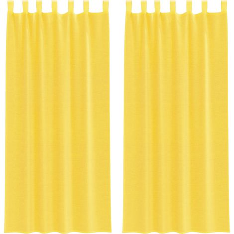 Maison Exclusive - Tende in Voile con Passanti 2 pz Giallo 140x225 cm