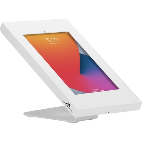 Supporto per tablet, con chiusura di sicurezza a chiave, angolo di visualizzazione regolabile, BIANCO (1/5)