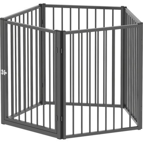 Area per cani, parco per animali, recinzione pieghevole portatile in 5 pezzi, sicura, nera, montaggio in loco (1/5)