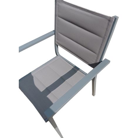 Fauteuil empilable New York - Aluminium - Gris anthracite