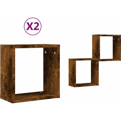 Maison Exclusive - Würfelregale 2 Stk. Räuchereiche 30x15x30 cm