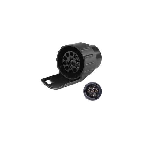 JSSEVN- Adaptateur de remorque de 7 Broches vers 13 Broches,12V Adaptateur attelage 7 vers 13 Broches,pour Remorque Caravane,Porte-vélo,Adapteur Prise Remorque Attelage 7 vers 13 Broches (1/4)