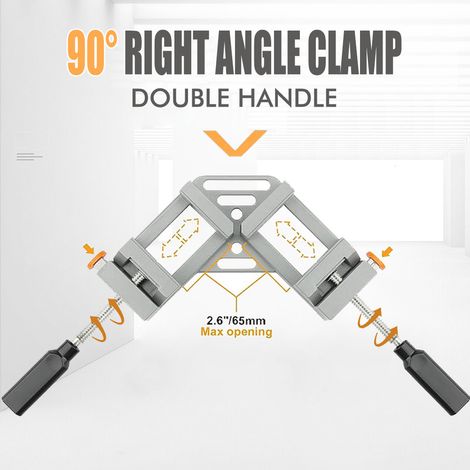 clips d'angle pour le travail du bois Pince d'angle pour verre, pince à angle droit pour verre, outil de serrage rapide à angle droit, pince à bec plat, pince triangulaire à double poignée, pince en a (1/4)