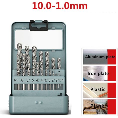19-Piece HSS Drill Bit Set for Metal, Wood, and Plastic with Case - 1mm to 10mm Hi-Spec Bits for Versatile Use (1/5)