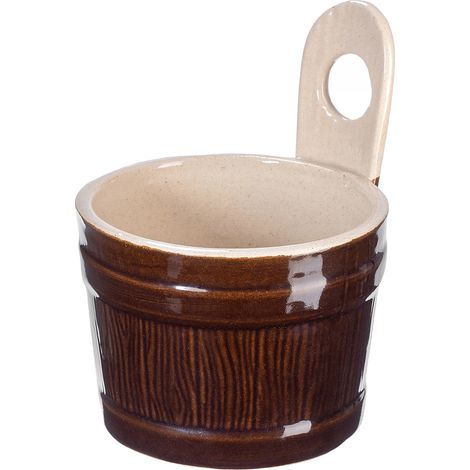 Pot en grès, Design rustique, Matériau durable, Marron (1/5)