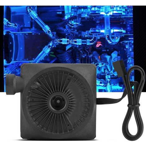 Bomba de agua para PC ultrasilenciosa de 12 V, caudal de 500 l/h, conexión roscada G1/4 para sistemas de refrigeración líquida. (1/5)
