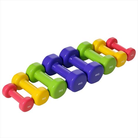 Haltères hexagonales 20 kg lot de 8 avec poids colorés Acier (1/5)