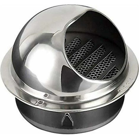 Sortie d'air murale, sortie d'air en acier inoxydable, hotte aspirante murale extérieure, protection anti-pluie, chapeau de ventilation sphérique, grille de ventilation de cuisine, 150 mm (1/4)
