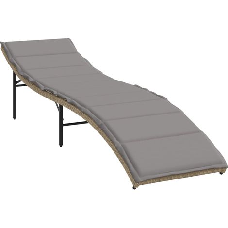 Maison Exclusive - Lettino Prendisole con Cuscini Beige 55x199x50 cm Polyrattan