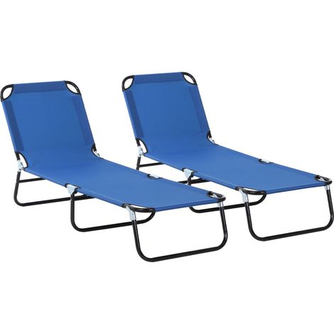 Conjunto de 2 tumbonas plegables tumbonas de jardín reclinables con respaldo ajustable en 5 niveles carga 120 kg para terraza 188x56x28 cm azul (1/5)