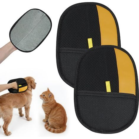 2 x Reusable Pet Hair Grooming Gloves for Dogs and Cats (1/5)