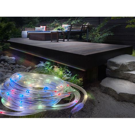 LED Solar Lichtschlauch für Außen mit RGB Beleuchtung, Länge 4,9 Meter