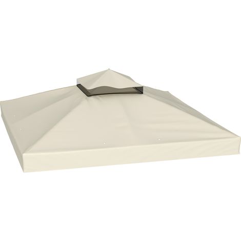 Ersatzdach für 3 x 3 m Pavillon aus Oxford-Polyester, Doppeldach, cremeweiß, MODENUIT (1/5)