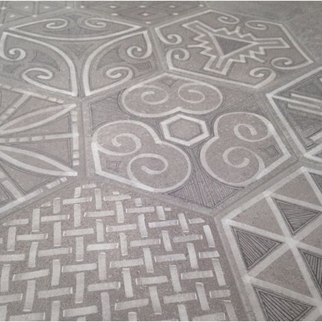 Aelle - Carrelage sol / mur hexagonal effet béton patchwork RIFT IGNEUS CEMENTO - Vendu par boîte de 0.504 m² (1/5)