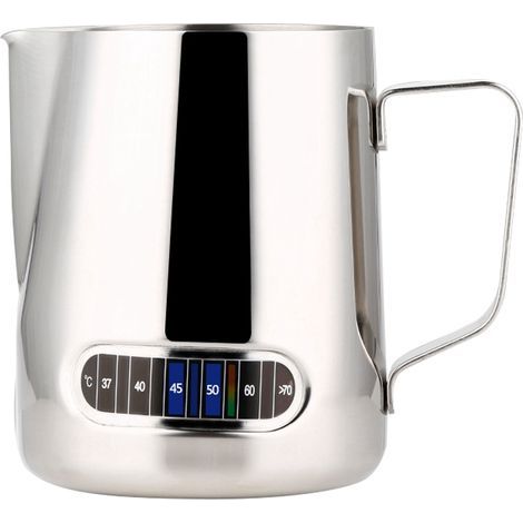 Tasse Mousseur à Lait, Tasse à Latte 600 Ml, Cuiseur Vapeur à Lait avec Thermomètre intégré pour café (1/4)