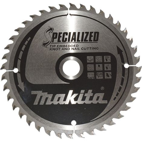 Makita B-33168 Kreissägeblatt TCT 165 x 20 mm 40 Zähne für genageltes Holz (1/2)