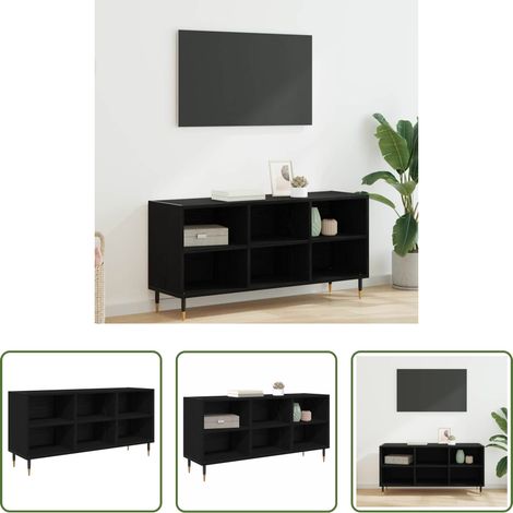 vidaXL Holz -  TV-Schränk Schwarz Eichen-Optik 103,5 x 30 x 50 cm (1/5)