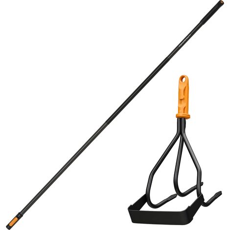 Cabezal cultivador FISKARS ONECLICK con azada para aflojar la tierra + mango 161cm