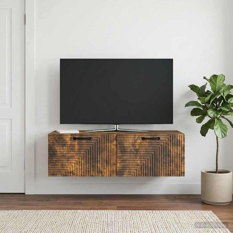 Wandmontierter TV-Schrank Geräucherte Eiche 98 x 41 x 30 cm (1/5)