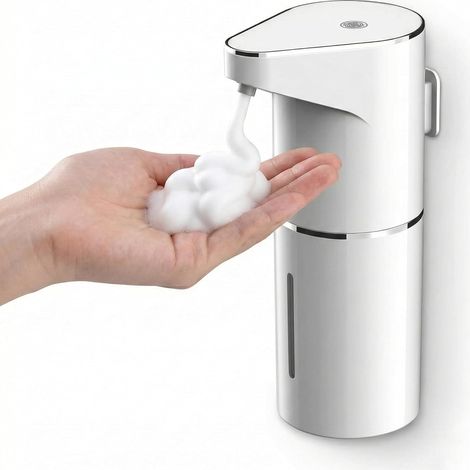 Distributeur savon mousse 350ml automatique sans contact capteur infrarouge recharge USB-C ABS étanche mural cuisine salle de bain (1/5)