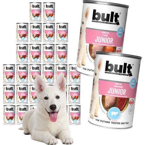 Alimento húmedo para perros BULT JUNIOR, mezcla de sabores, 24 x 400 g, para cachorros. (1/3)