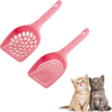 2 Pièce Pelles à Litière pour Chat, Pelles en Plastique pour Chat, Pelle Litiere Chat Plastique, Pelle à Litière Durable, Chat Litter Scoop,Rose,pour Animaux (1/5)