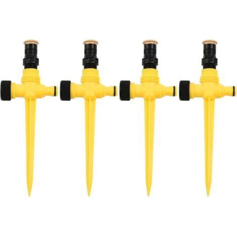 Gartensprinkler, 360 Grad automatische rotierende Sprinkler-Sprühbewässerungssystem Einstellbare Rasenwassersprüher 4 Stück FLITI