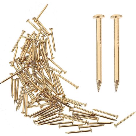 100 clous de finition pour pompons, clous de meubles, fixations pour bois, petites vis-100pcs-Golden