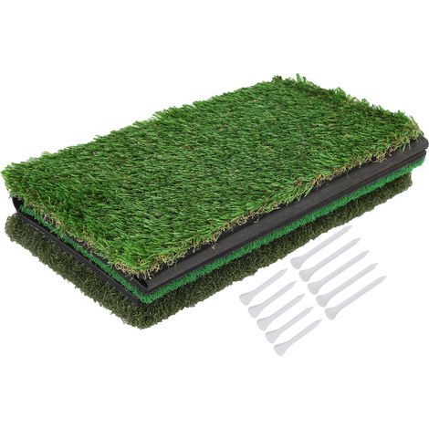 Tapis d'entraînement de golf 64x41cm, surface en gazon synthétique PP avec base en caoutchouc, portable pour practice (1/5)