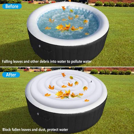 Housse de spa gonflable pliable, couvercle rond isolant 1,37 m, économie d'énergie pour jacuzzi extérieur (1/5)