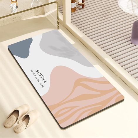 Tapis de bain antidérapant en pierre de diatomée anti-moisissure Morandi à séchage rapide (1/4)