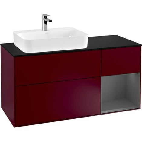 V&B Waschtischunterschrank Wandbeleuchtung Finion 120cm, Pl b m, Reg re Anthrac. m, Peo m (1/2)