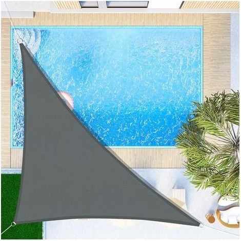 Dreieckiges Sonnensegel 3 x 3 x 4,3 m, wasserdicht, UV-Schutz, für Terrasse, Garten, Balkon, Außenbereich, anthrazitgrau (1/5)