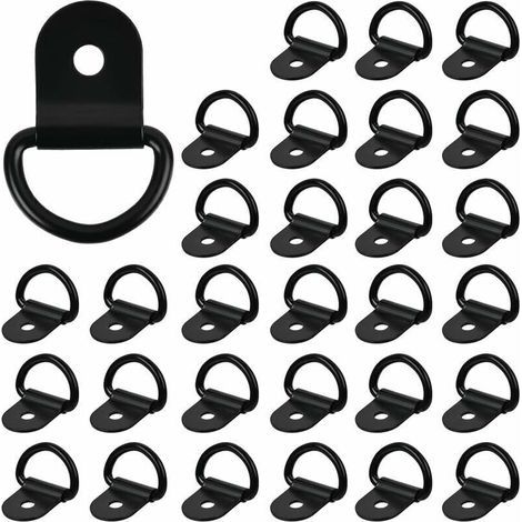 Anneaux D'arrimage 30Pcs Anneaux de Montage en D, Arrimage Anneaux D'arrimage Robuste D Crochet Camion Crochet Arrimage Anneau pour Fixation Anneaux Arrimage pour Remorque Camion Bateaux Autos,100 kg (1/5)