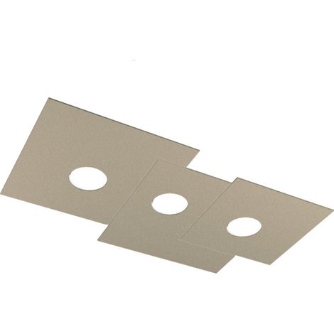 Plafoniera Moderna Rettangolare Plate Metallo Sabbia 3 Luci Gx53
