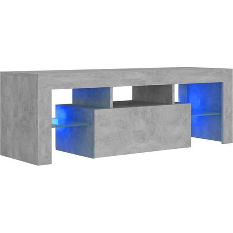 Meuble TV avec lumières LED Gris béton 120x35x40 4 (1/5)