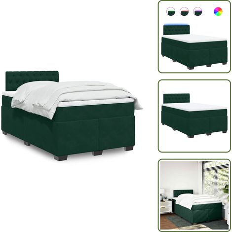 Boxspringbett mit Matratze Dunkelgrün 120x190 cm Samt - Boxspringbett - Doppelbett - Samtbett - Samt - Liegekomfort (1/5)